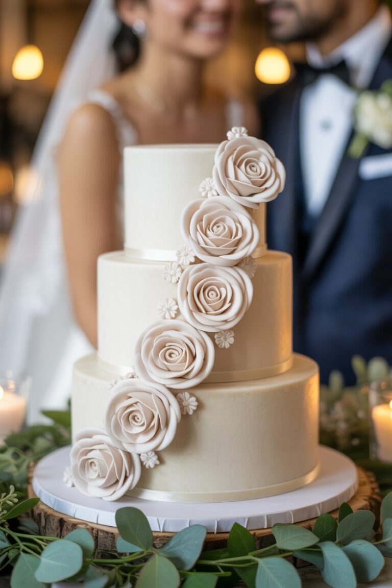 Dreistoeckige Hochzeitstorte bestellen